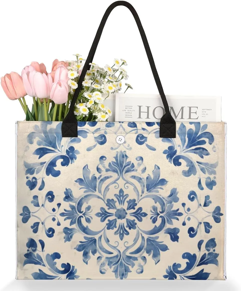 QsirBC Abstraction Design Theme Tote Bag for Women Shoulder Bags with Pockets Handbags Purses Large Totes