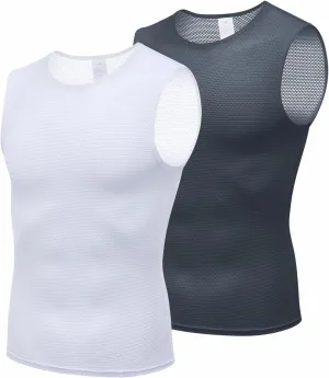 qualidyne Men's Cycling Base Layer Quick Dry Bike Undershirt Sleeveless Biking Jersey Bicycle Tops Sports Vest Breathable