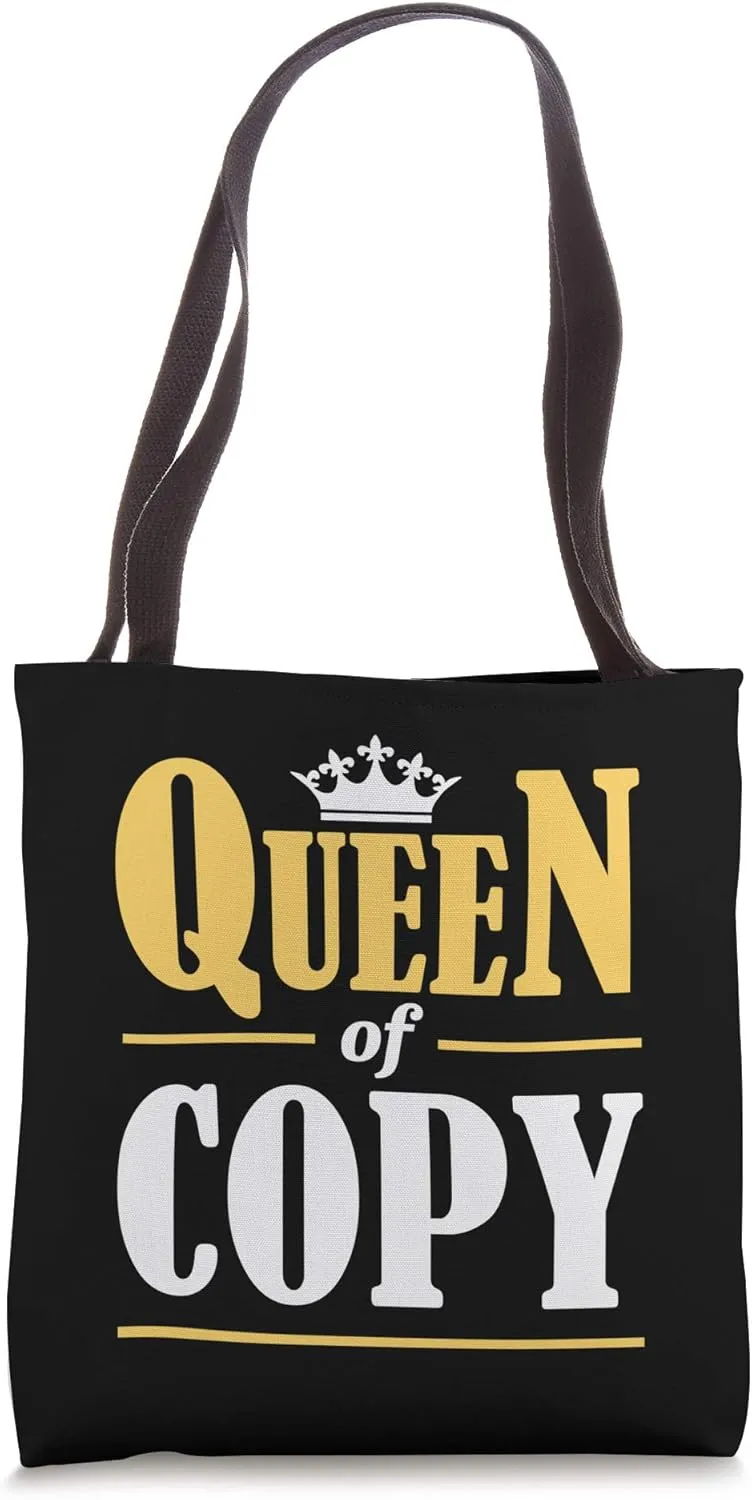 Queen of Copy Journalism Newspaper Journalist Writing Women Tote Bag