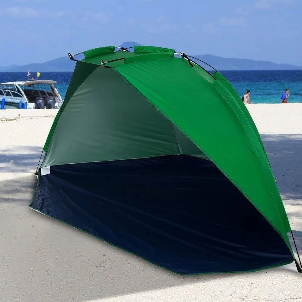 Quick Opening Camping Tent - Ultralight Beach Awning Sun Shelter, Half-Open Waterproof Design,