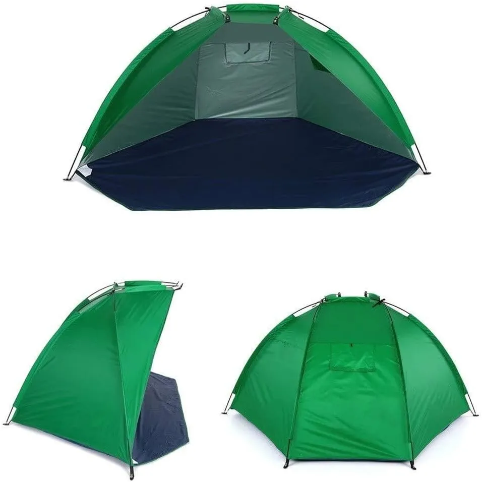 Quick Opening Camping Tent - Ultralight Beach Awning Sun Shelter, Half-Open Waterproof Design,