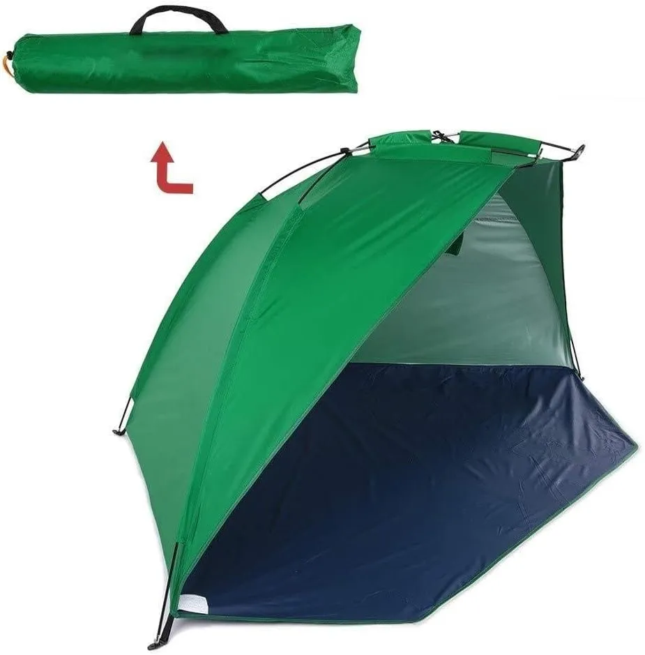 Quick Opening Camping Tent - Ultralight Beach Awning Sun Shelter, Half-Open Waterproof Design,