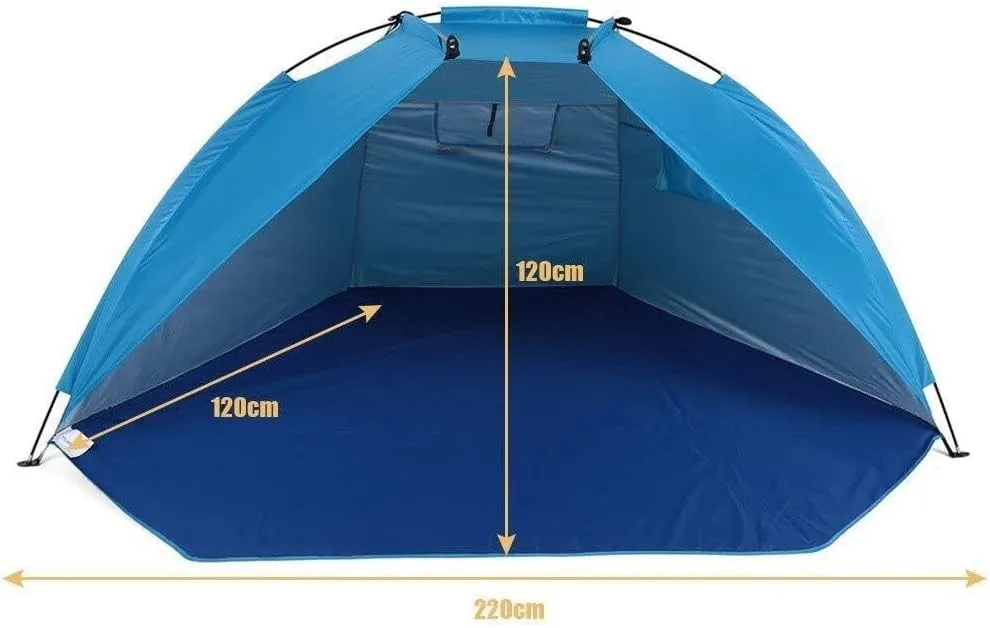 Quick Opening Camping Tent - Ultralight Beach Awning Sun Shelter, Half-Open Waterproof Design,