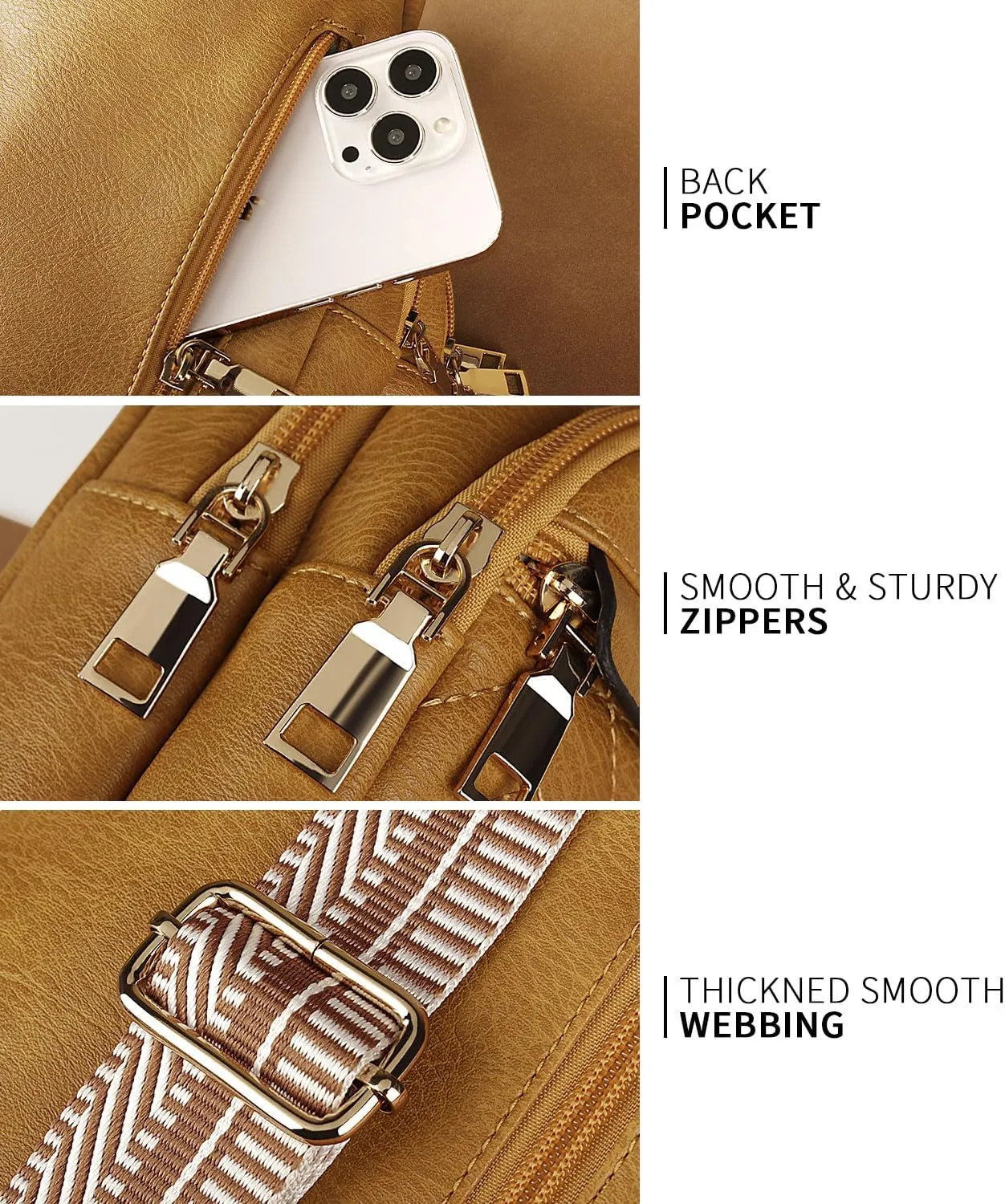 Quilted Leather Small Crossbody Bags for Women Men, Cross body Sling Bag Purse for Women One Strap Backpack Travel