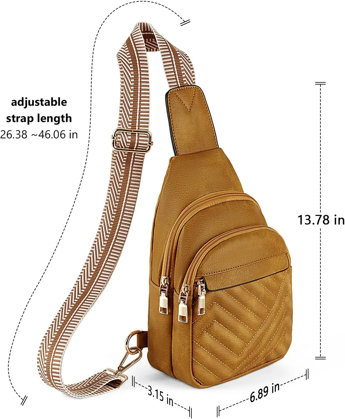 Quilted Leather Small Crossbody Bags for Women Men, Cross body Sling Bag Purse for Women One Strap Backpack Travel
