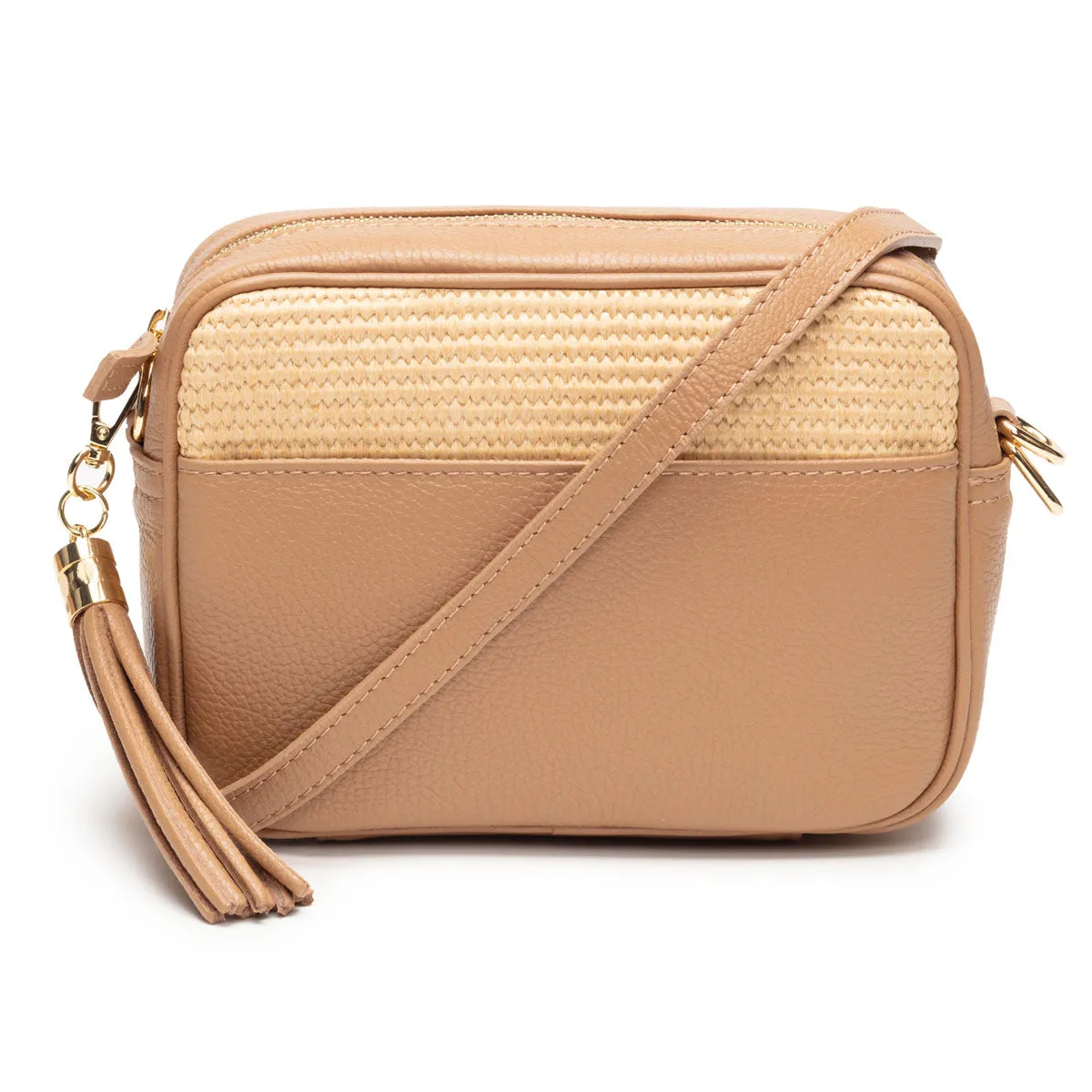 Raffia Crossbody - Camel