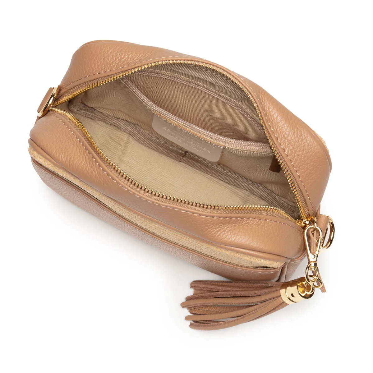 Raffia Crossbody - Camel