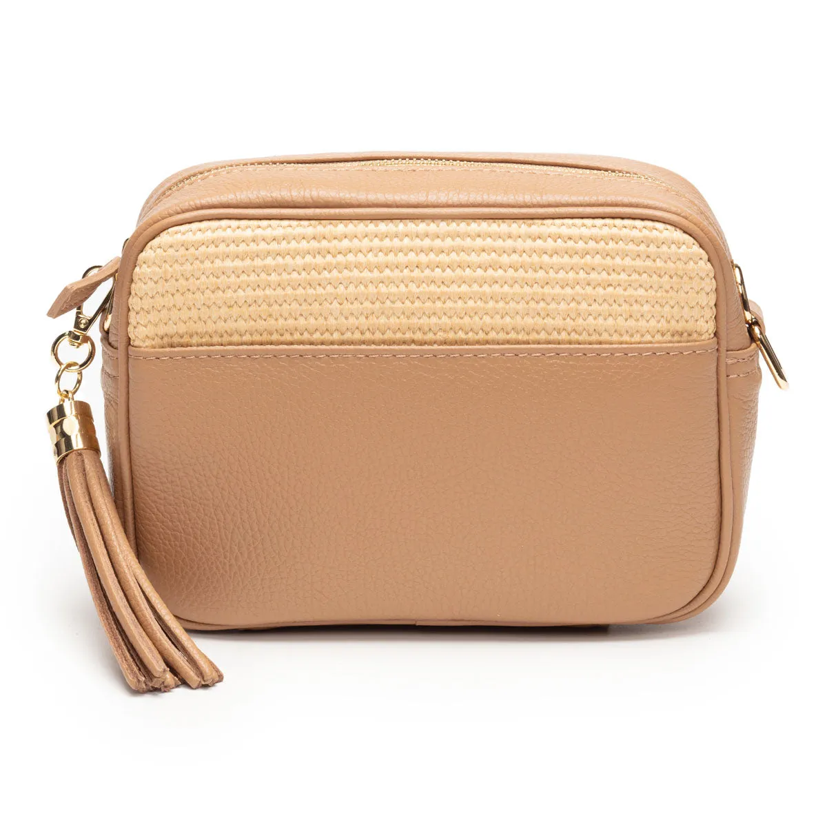 Raffia Crossbody - Camel