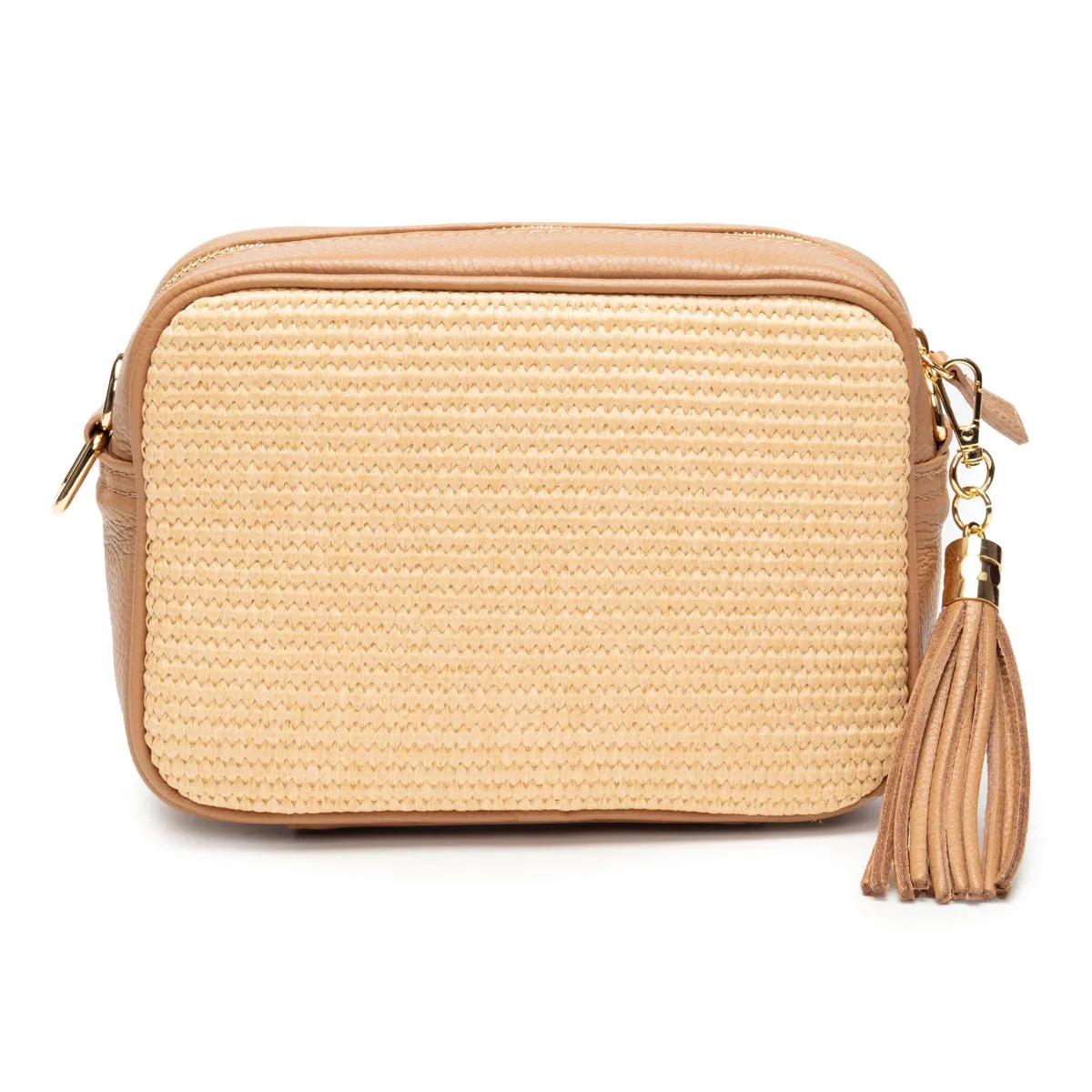 Raffia Crossbody - Camel