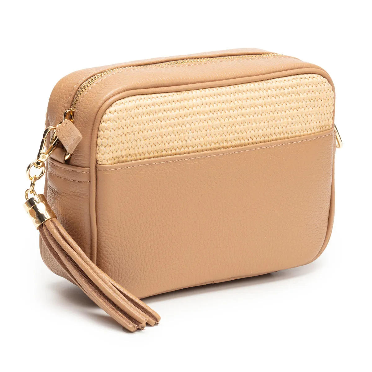 Raffia Crossbody - Camel