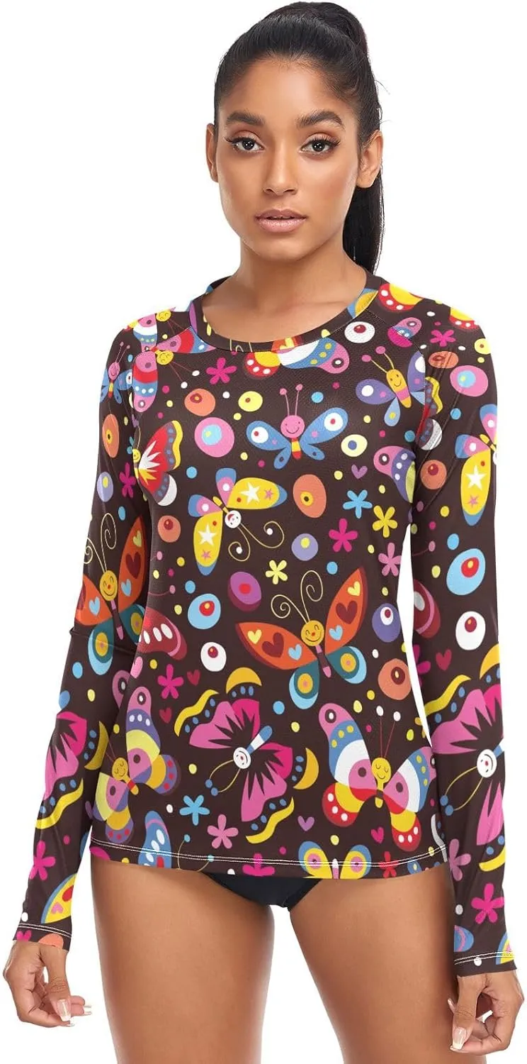 Rash Guard for Women UPF 50  Swim Shirts Long Sleeve Sun Protection Beach Surfing Swimming Tops