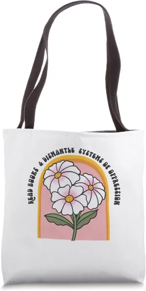 Read Books & Dismantle Systems of Oppression Retro Tote Bag