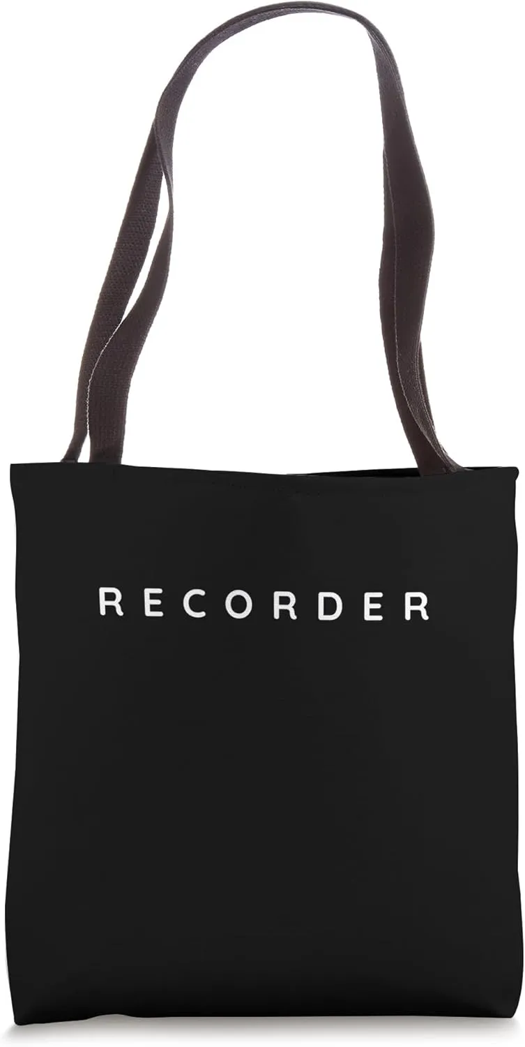 Recorder Players Modern Font / Recorder Accessories Design Tote Bag