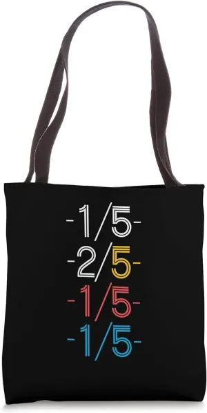 Red Fifth Blue Fifth Math Fractions for Mathematicians Tote Bag