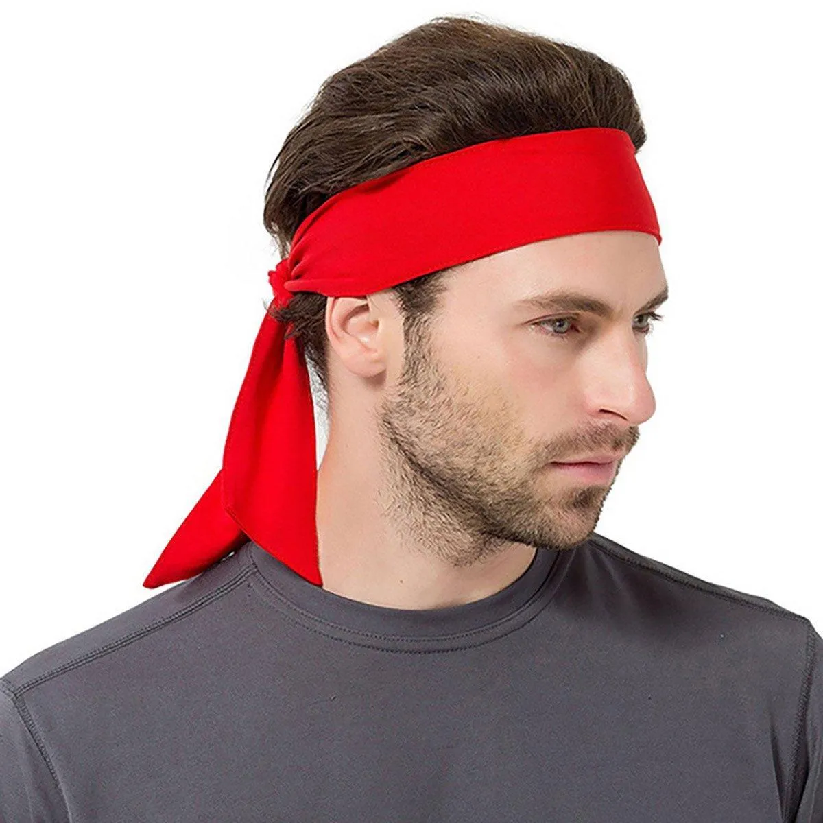 Red Sports Headband Quick Dry Sweat Absorbent Breathable Running Outdoor Fitness