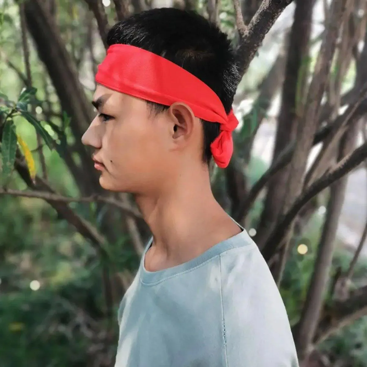 Red Sports Headband Quick Dry Sweat Absorbent Breathable Running Outdoor Fitness