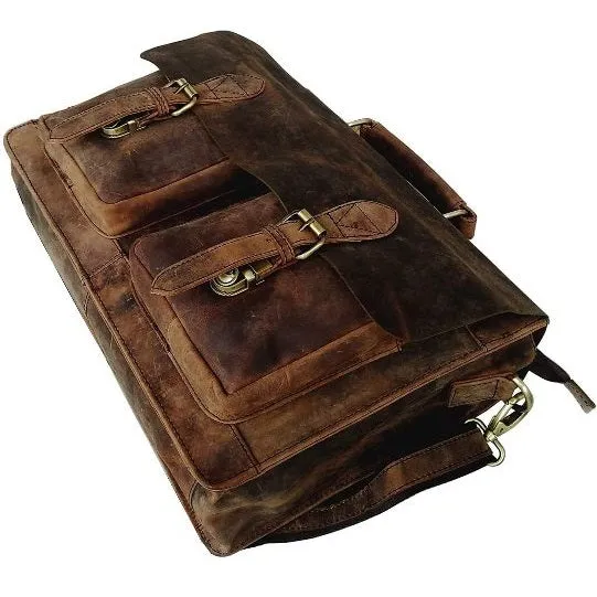 Retro Buffalo Hunter Leather Messenger Bag