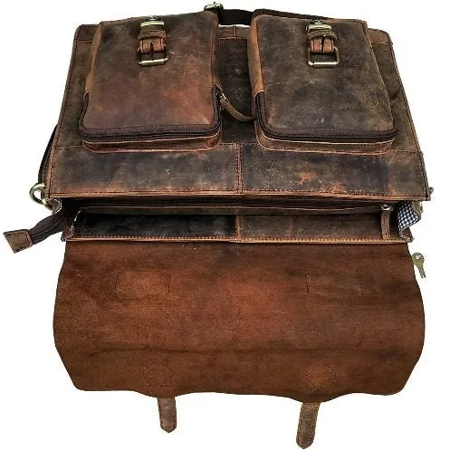 Retro Buffalo Hunter Leather Messenger Bag