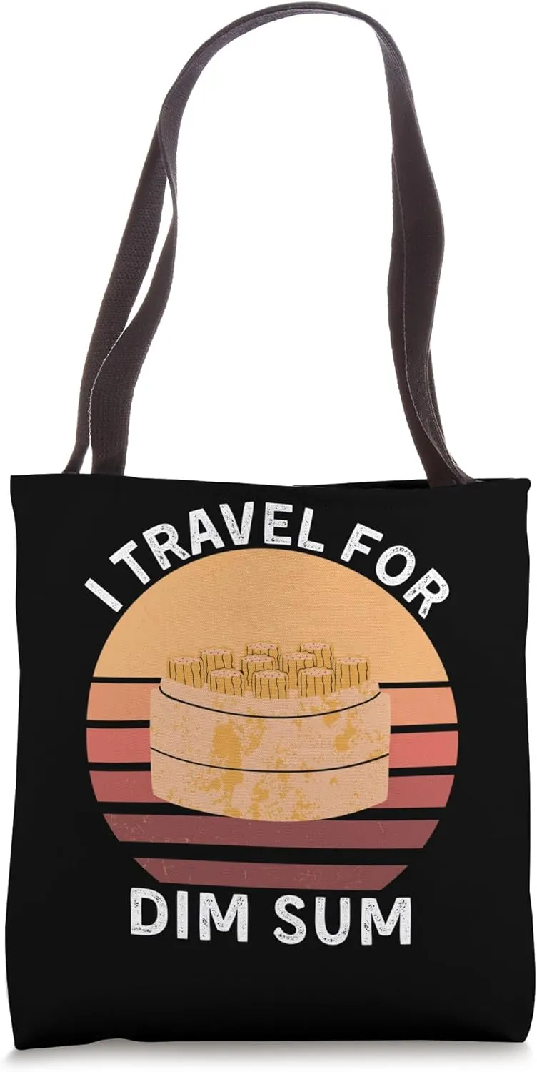 Retro I Travel For Dim Sum Vintage Dim Sum Food Lover Tote Bag