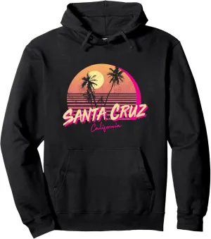 Retro Santa Cruz California Beach Sunset Pullover Hoodie