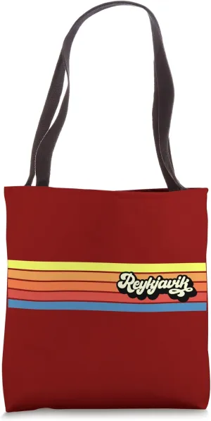 Reykjavik Iceland, Retro Vintage 70s 80s Style Distressed Tote Bag