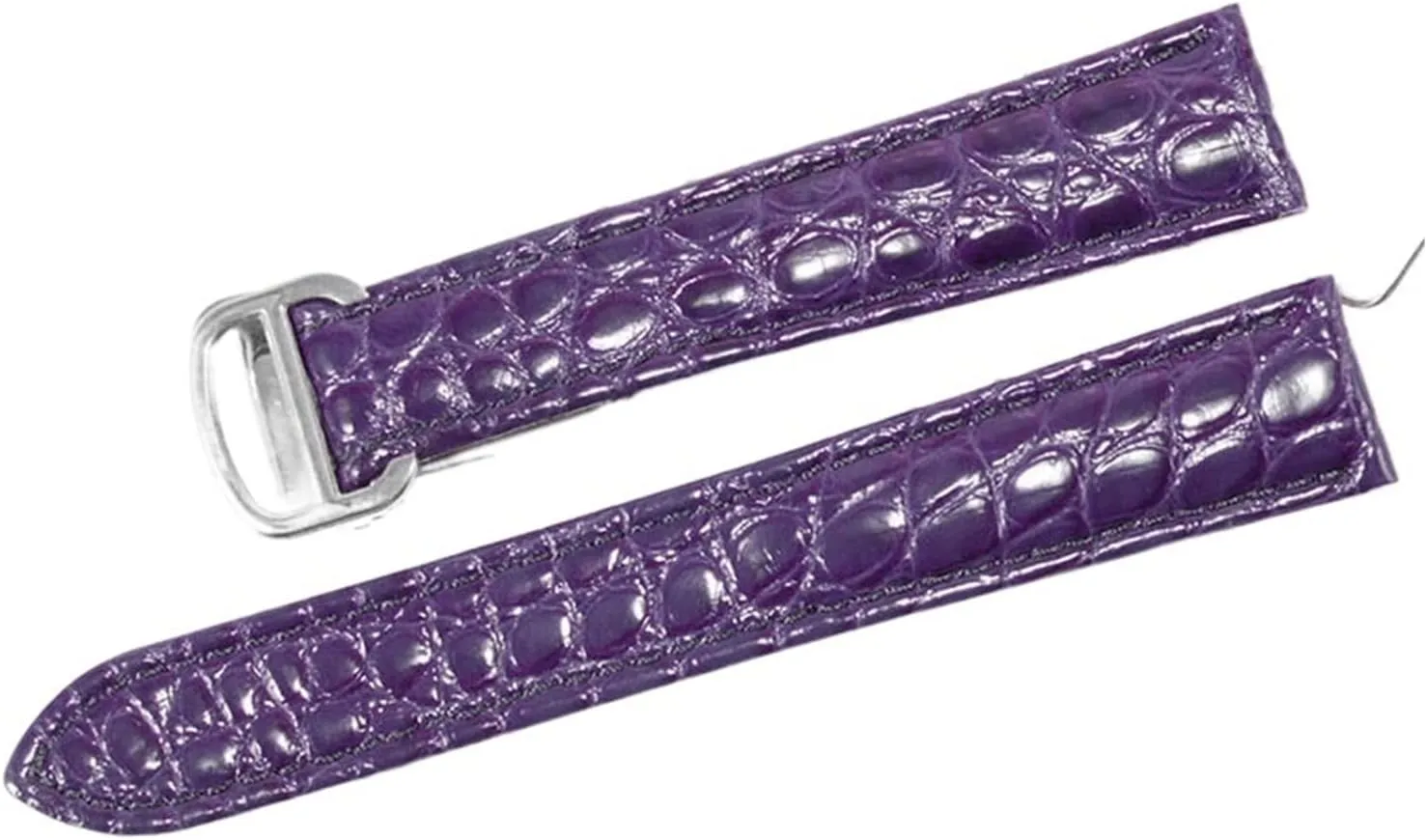 RHAIYAN Watch Accessories Crocodile Leather Watch Band With Stainless Steel Folding Buckle Compatible With Cartier Tank SOLO Series Strap Specific ( Color : Purple , Size : 20MM_ROSE GOLD BUCKLE )