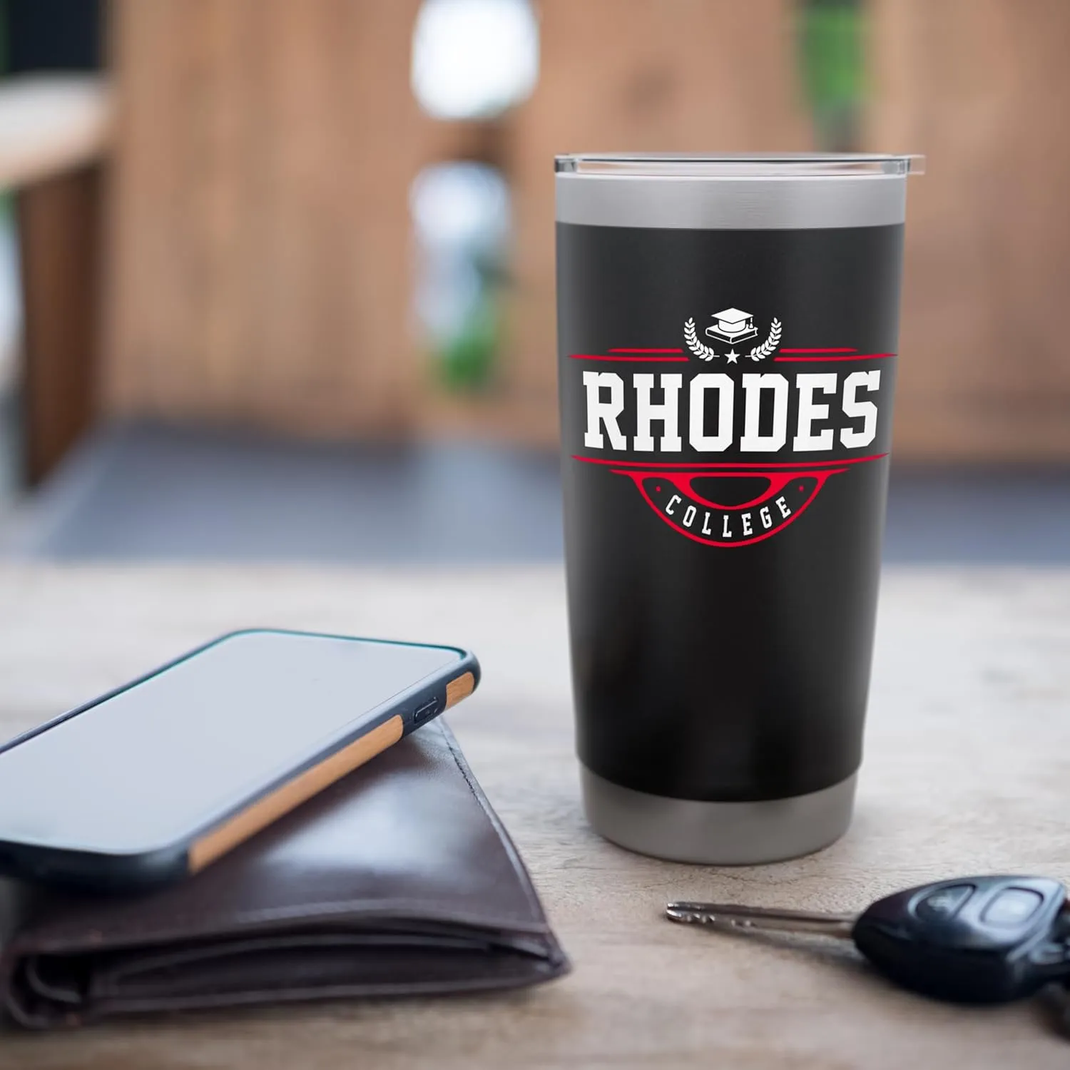 Rhodes College Vintage Arch Design for Men Women Stainless Steel Insulated Tumbler