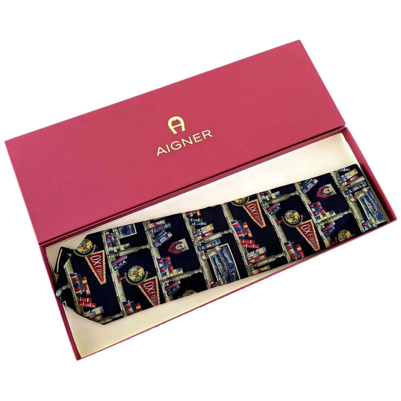 Rico Sangeur Marine Vintage "Oxford" Silk Tie 10cm in Box Aigner!