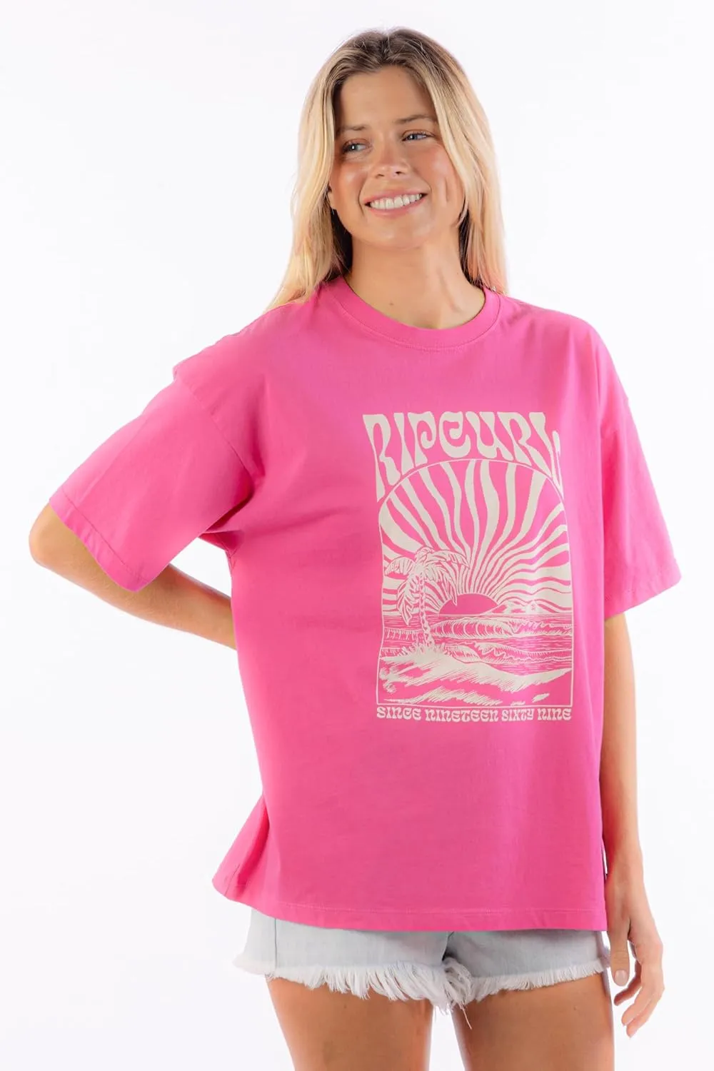 Rip Curl Women's Heritage Crew Neck Short Sleeve T-Shirt Tee