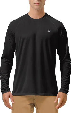 Roadbox Mens UPF 50  UV Sun Protection Shirts Outdoor Long Sleeve SPF Rash Guard for Fishing Hiking Swimming Running
