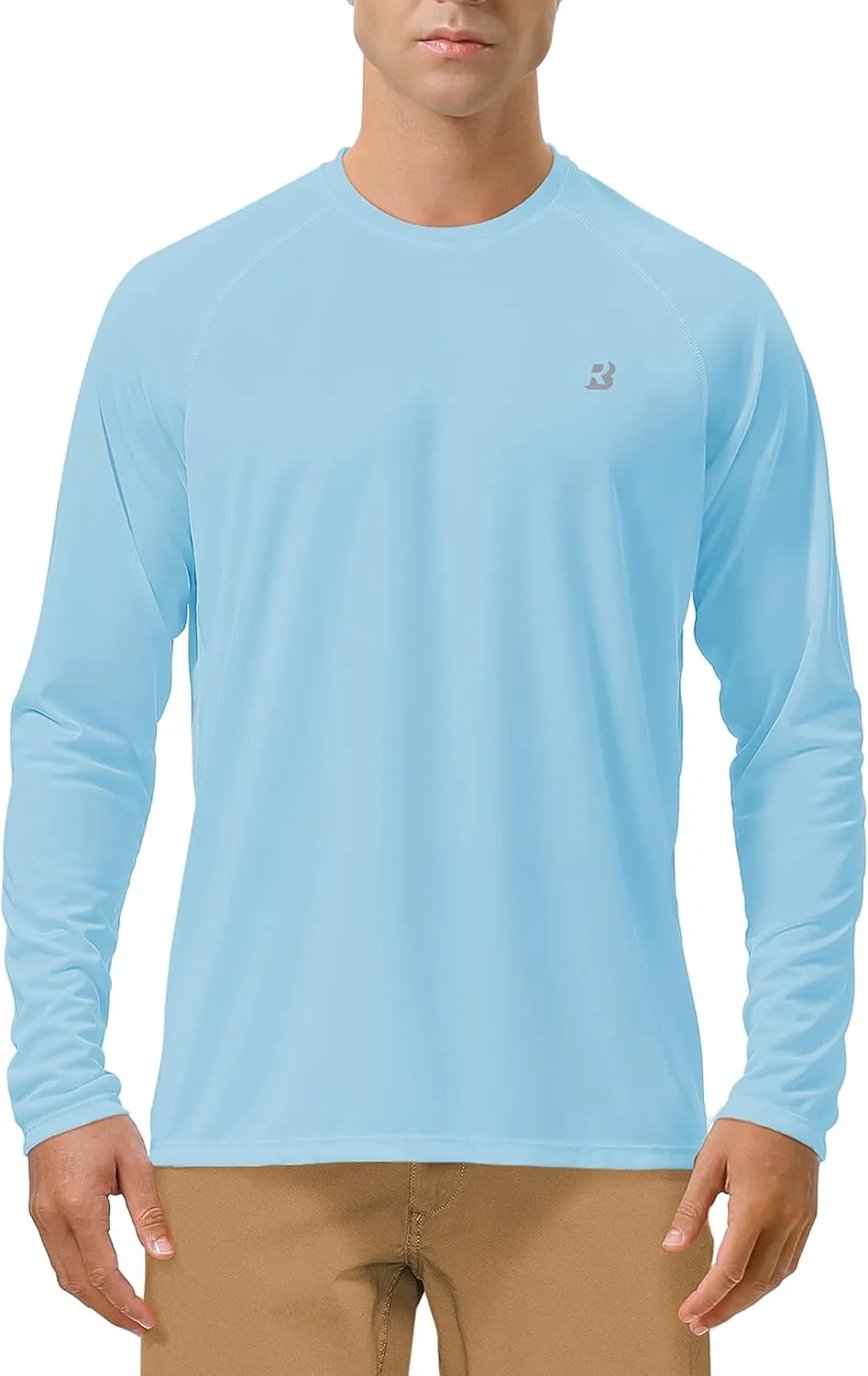 Roadbox Mens UPF 50  UV Sun Protection Shirts Outdoor Long Sleeve SPF Rash Guard for Fishing Hiking Swimming Running