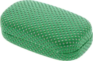 Ron's Optical Hard Mod Green and White Polka Dot with Interior Mirror Contact Lens Travel Case