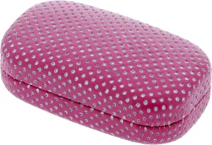 Ron's Optical Hard Mod Pink and White Polka Dot with Interior Mirror Contact Lens Travel Case