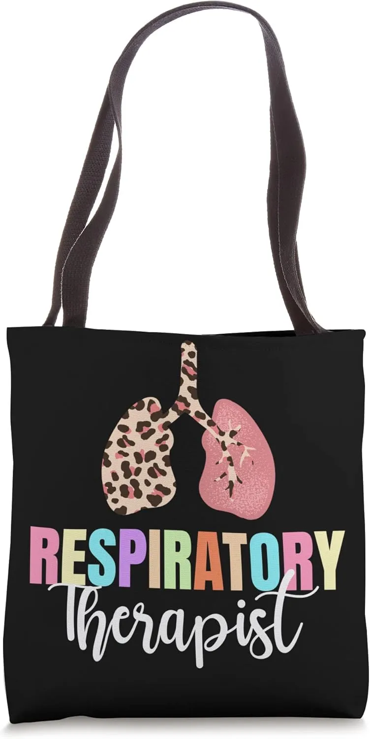 RT therapist Funny RT Care Week Leoprad Respiratory Therapy Tote Bag