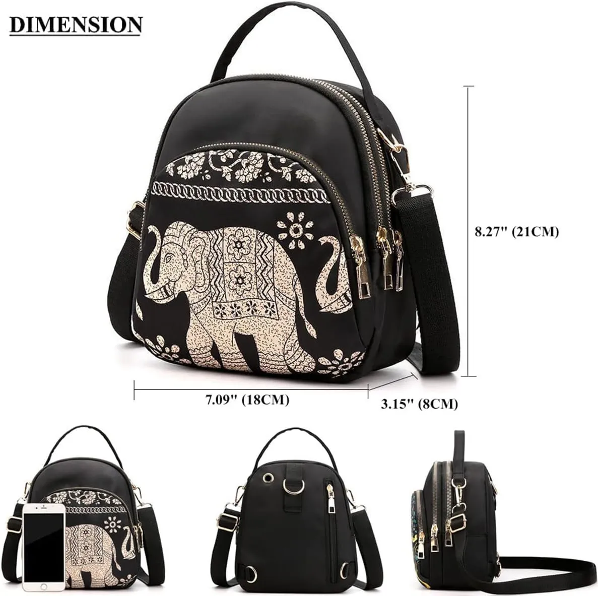 RTGGSEL Boho Trendy Ethnic Women's Waterproof Sling Backpack Crossbody Shoulder Chest Bag for Travel Hiking Daypack