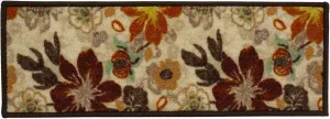 RugStylesOnline Stair Treads Skid Slip Resistant Backing Indoor Carpet Stair Treads Big Flower Floral Design Stair Tread Design 8 ½ inch x 26 inch (1 Piece, Cream Multicolor)