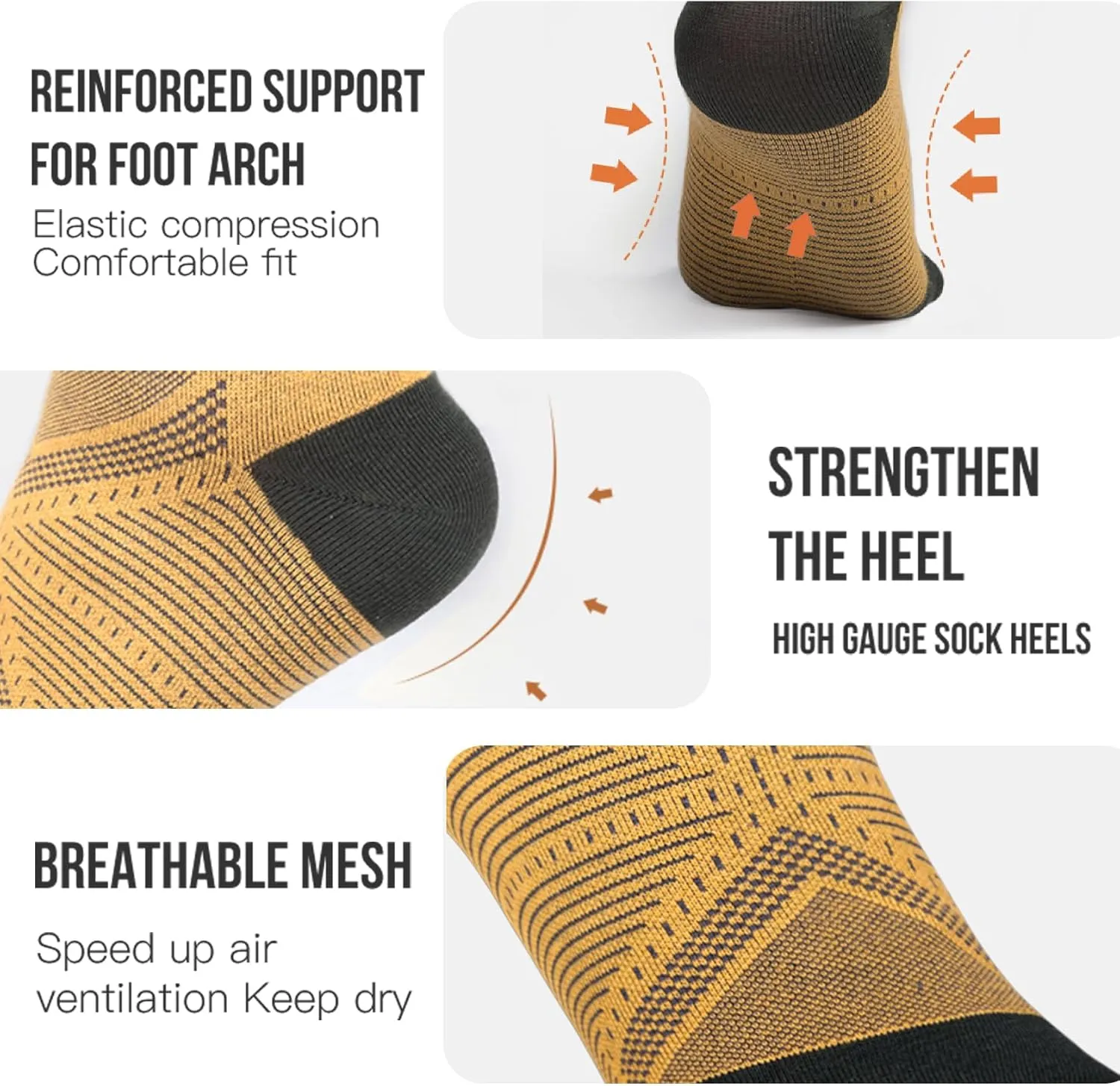 Running Athletic Toe Socks, Cool Quick-Dry Five-Toe Design with Arch Support for Men & Women