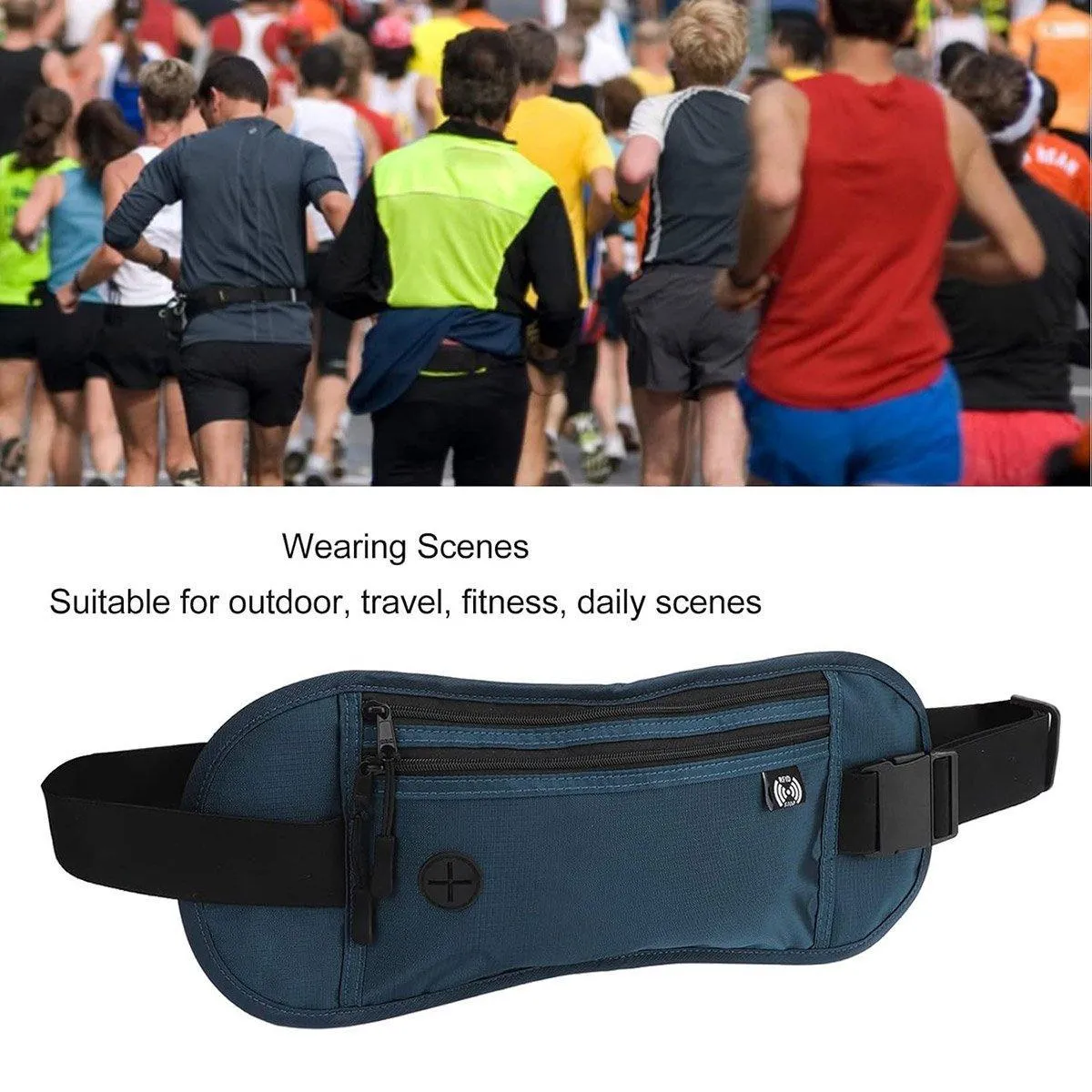 Running Hiking Sport Bum Bag Travel Phone Money Fanny Pack Waist Belt Zip Pouch