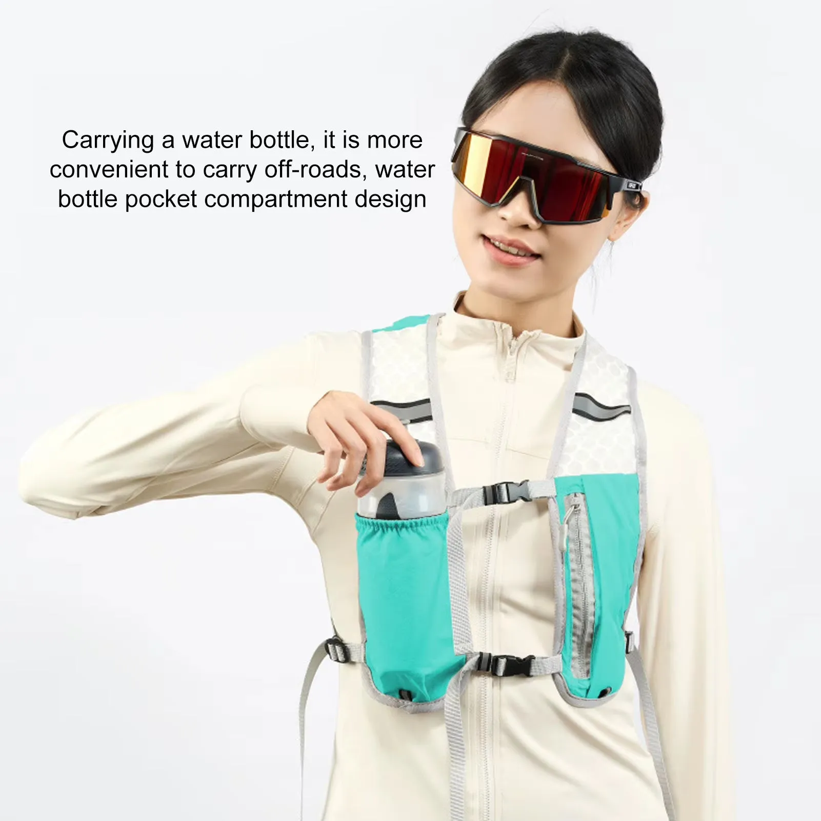 Running Water Bottle Storage Vest Lightweight Running Vest Reflective Hydration Water Chest Pack with Phone Holder Cycling Vest