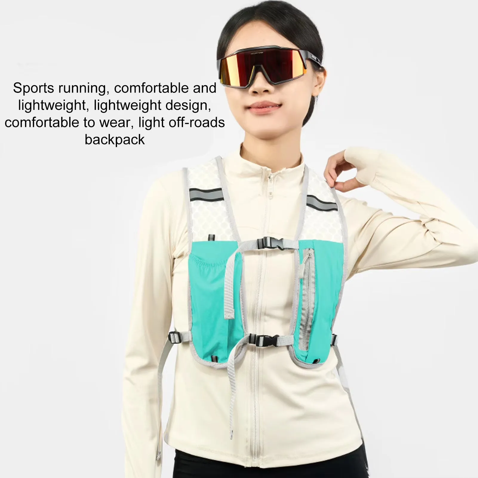 Running Water Bottle Storage Vest Lightweight Running Vest Reflective Hydration Water Chest Pack with Phone Holder Cycling Vest