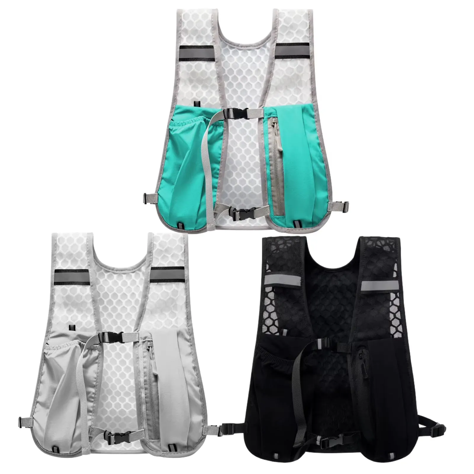 Running Water Bottle Storage Vest Lightweight Running Vest Reflective Hydration Water Chest Pack with Phone Holder Cycling Vest