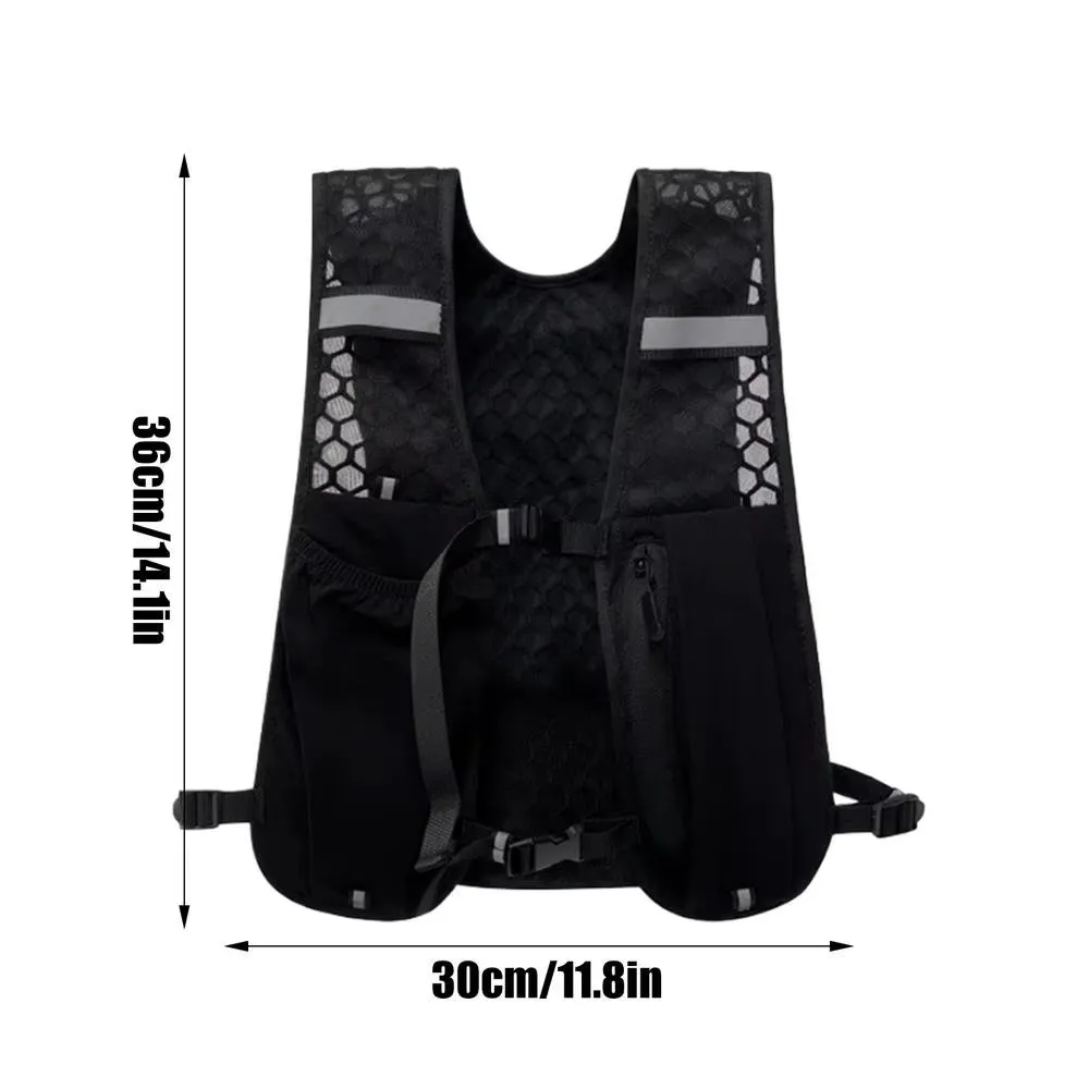 Running Water Bottle Storage Vest Lightweight Running Vest Reflective Hydration Water Chest Pack with Phone Holder Cycling Vest