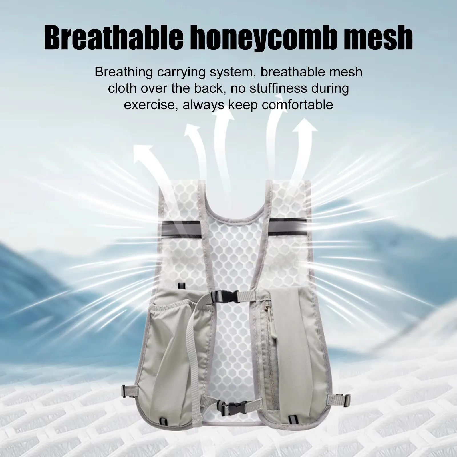 Running Water Bottle Storage Vest Lightweight Running Vest Reflective Hydration Water Chest Pack with Phone Holder Cycling Vest