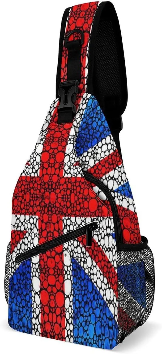 Rustic Barnwood United Kingdom Great Britain Union Flag Sling Bags Men And Women Shoulder Backpack Chest Bag Cross Body Chest Sling Backpack.