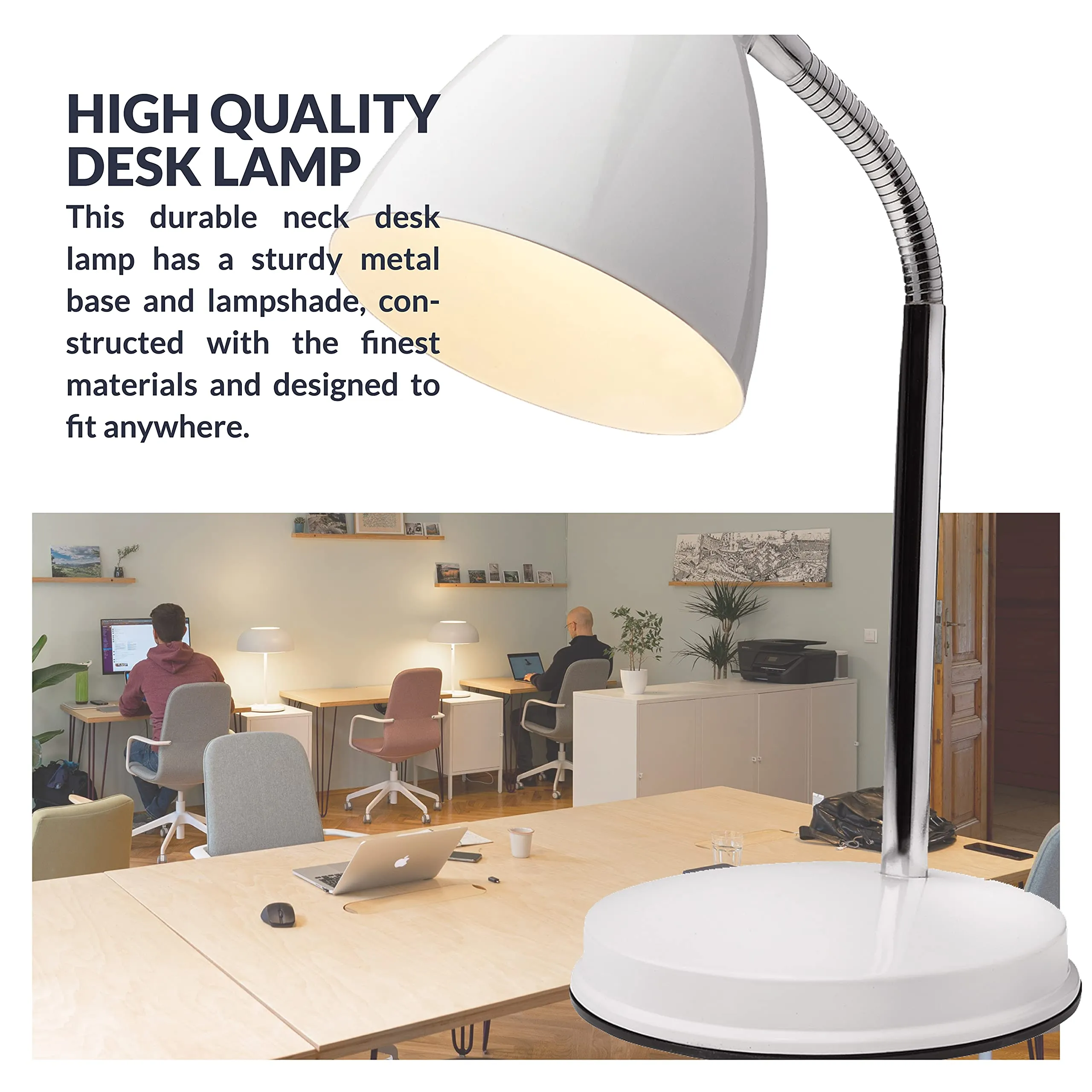 Rynx | Newhouse Lighting Flexible Led Goose Neck Lamp with Free 6-Watt Bulb - White Metal
