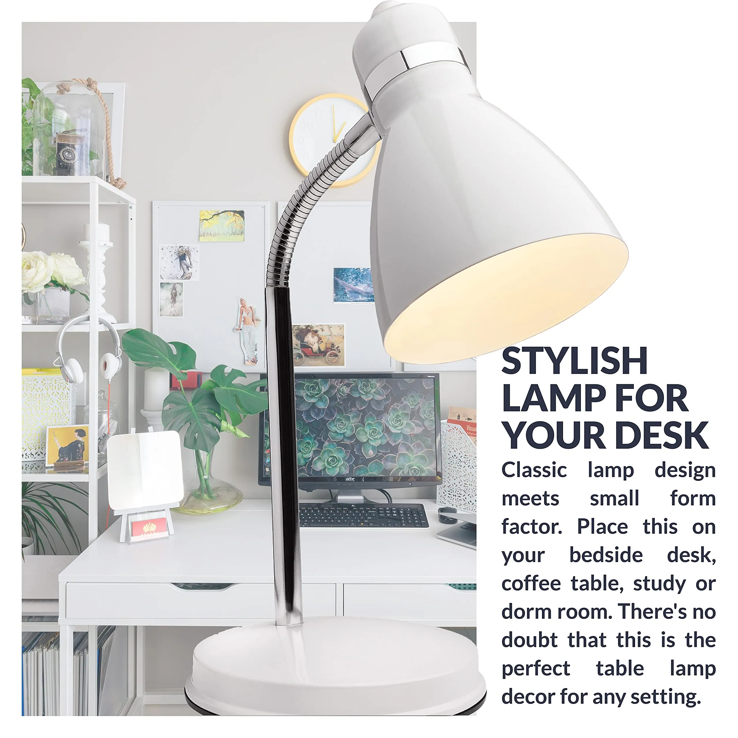 Rynx | Newhouse Lighting Flexible Led Goose Neck Lamp with Free 6-Watt Bulb - White Metal