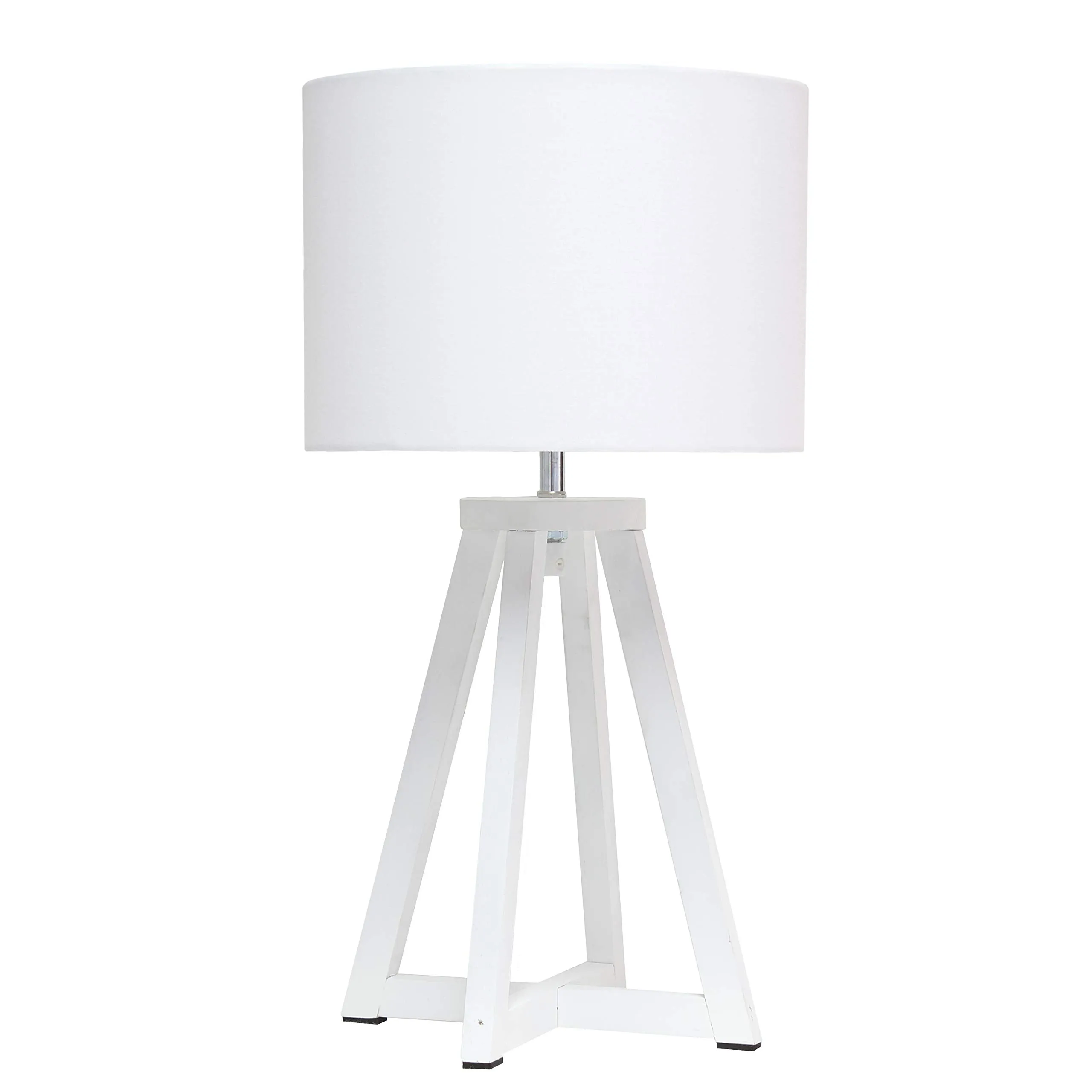 Rynx | Simple design Lt1069-Wow Woven Triangular Wood Fabric Table Lamp, White/White