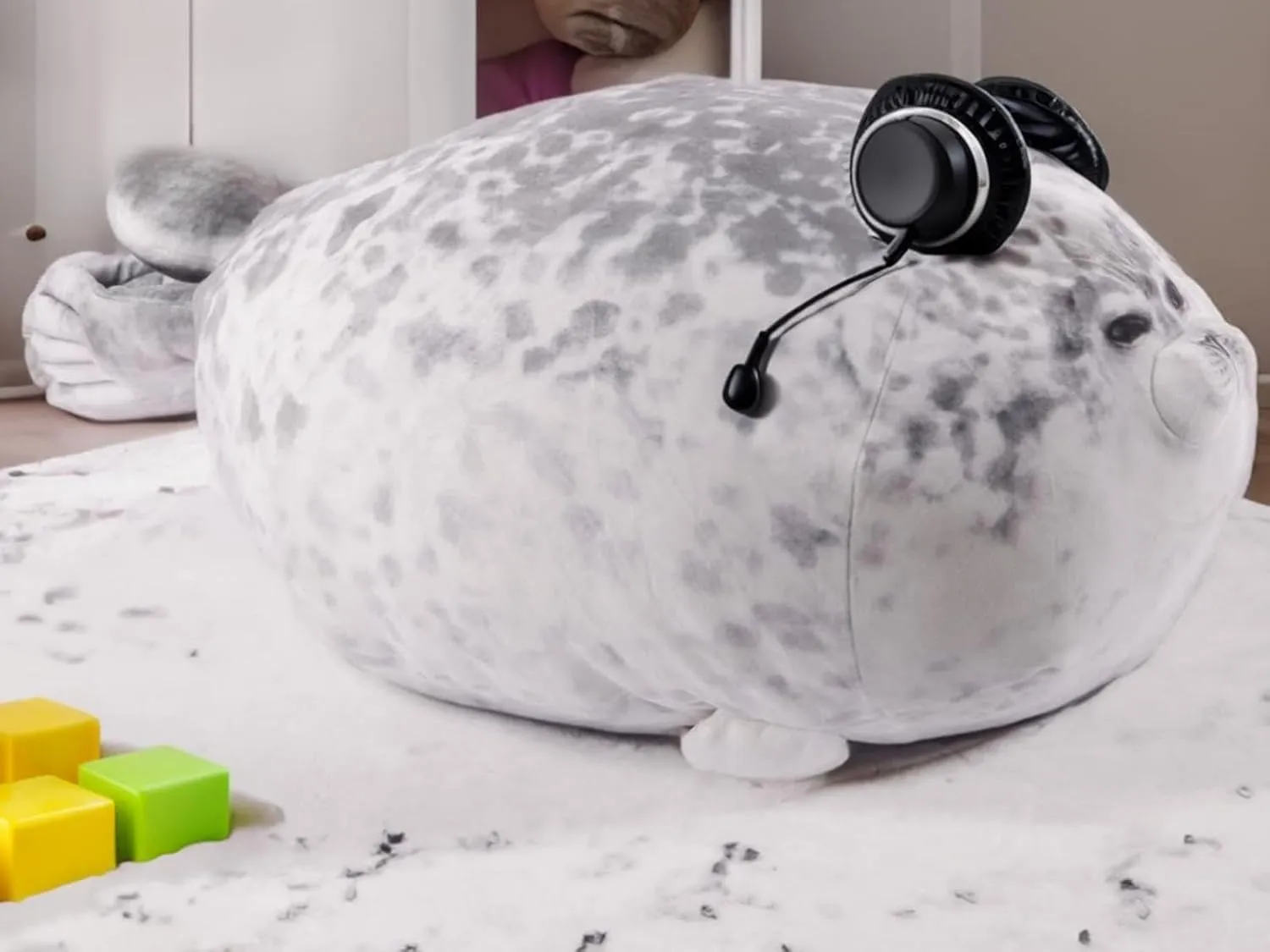 Ryttir Gray Seal Stuffed Animal - Jumbo 24" Soft Seal Plush Hugging Pillow with Naive Gaze, Safety Nursery Decor & Sensory Comfort Toy, Cuddle Companion for Kids (Gender Neutral Gift)