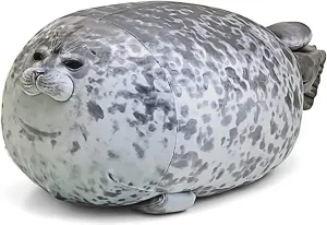 Ryttir Gray Seal Stuffed Animal - Jumbo 24" Soft Seal Plush Hugging Pillow with Naive Gaze, Safety Nursery Decor & Sensory Comfort Toy, Cuddle Companion for Kids (Gender Neutral Gift)