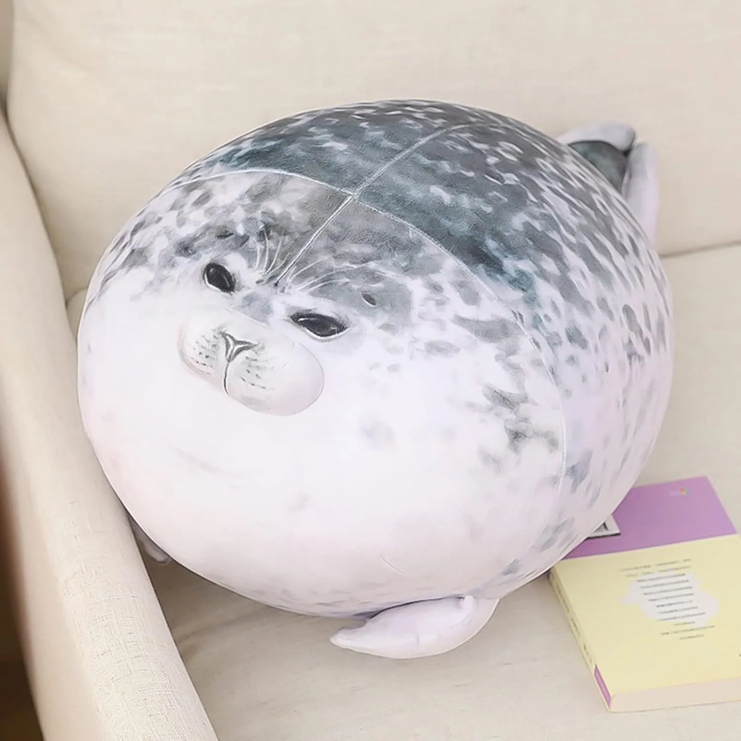 Ryttir Gray Seal Stuffed Animal - Jumbo 24" Soft Seal Plush Hugging Pillow with Naive Gaze, Safety Nursery Decor & Sensory Comfort Toy, Cuddle Companion for Kids (Gender Neutral Gift)